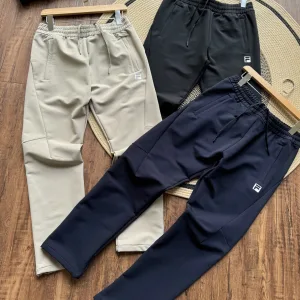 High Quality Fila Trousers Blue Nylon Spandex Simple And Versatile Autumn