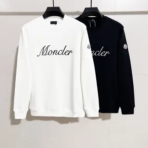 High Quality AAA Moncler Hoodies Red Ribbed Fabric Patch