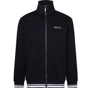 Designer Super Clone Gucci Coat Black Fleece Ribbed Fabric Embroidery