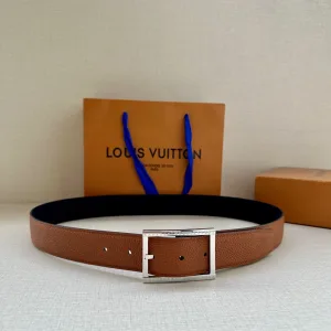Luxury Louis Vuitton Leather Belt Gentlemanly Style