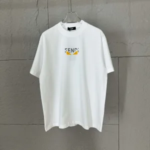 High Quality AAA Fendi Short-Sleeved T-Shirt Black Cotton Spring Summer
