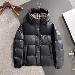 AAA Burberry Down Jacket Red Goose Duck Nylon Premium Quality Zippered Pocket