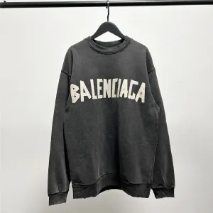 High Quality Balenciaga Sweatshirt Ash Cotton Embroidery