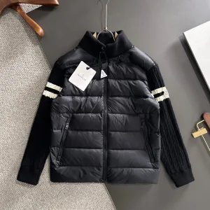 AAA Designer Monk Down Jacket Red Wool Goose Duck Nylon Premium Quality Zippered Pocket
