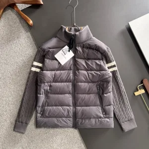 AAA Monk Down Jacket Red Wool Goose Duck Nylon Premium Quality Zippered Pocket