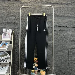 Luxury Super Clone Adidas Long Pants Red Cotton Air Spring Embroidery Zippered Pocket