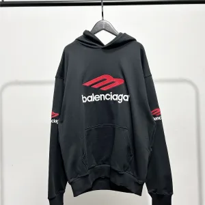 Luxury AAA Balenciaga Hoodie Red Cotton