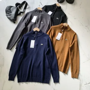 Super Clone Designer Lacoste Sweater Red Cotton Cashmere Cable Knit A Touch Of Understated Luxury Sophistication Autumn