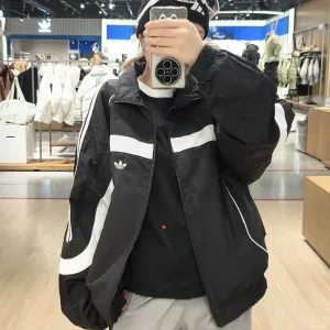 Super Clone Adidas Outerwear Red Cotton Mesh Relaxed Fit Spring Summer Autumn