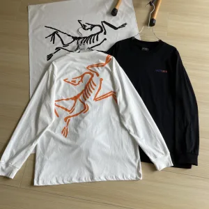 Reps Designer Archaeopteryx Long-Sleeved Shirt Black Cotton Combed Street Style Autumn Double Needle Stitching Patch