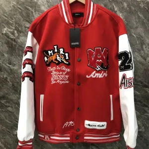 Designer High Quality Ami Jacket Red Nylon Fabric