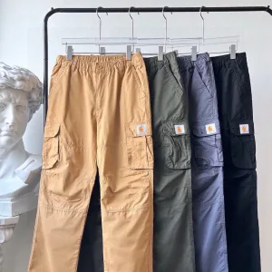 Reps Designer Carhartt Cargo Pants Red Cotton Pure Woven Fabric