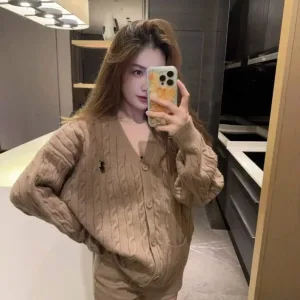 Luxury Reps Ralph Lauren Outerwear Red Lady Cable Knit Autumn