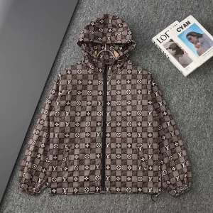 Designer AAA Louis Vuitton Coat Red Nylon Woven Fabric