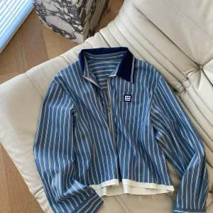 High Quality Miu Ruler Blue Down Jacquard Patch