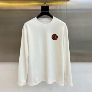 Luxury Hermès Cotton Long-Sleeved T-Shirt For Autumn