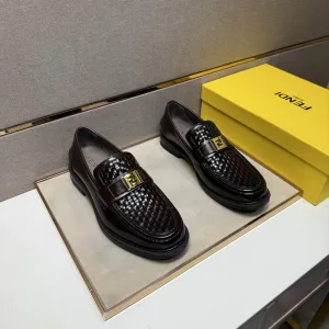 Luxury Fendi Leather Shoes Color Genuine Cowhide