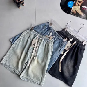 Reps Carhartt Shorts Yellow Cotton Pure Denim Relaxed Fit Street Style