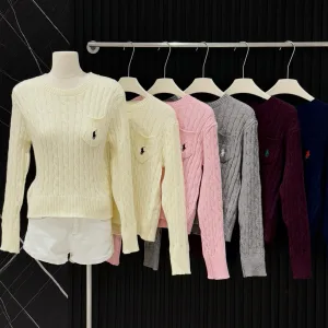 AAA Ralph Lauren Long-Sleeved Shirt Red Cable Knit