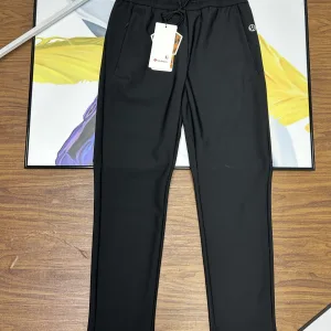 High Quality Lululemon Casual Pants Red Woven Fabric Wrinkle-Resistant Autumn 3D Logo