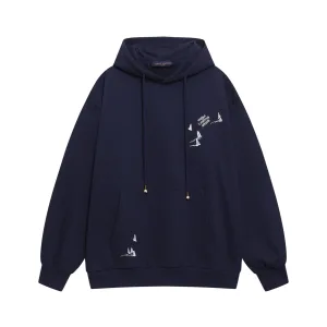Luxury High Quality Louis Vuitton Hoodie Red Cotton Silk