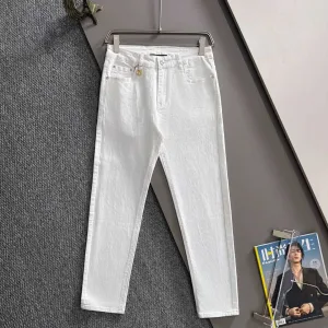 Luxury Gucci Pants Cotton Plain Weave Denim