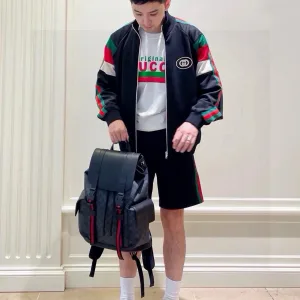 Super Clone Luxury Gucci Backpack Red Nylon Microfiber Mesh