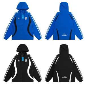 Designer Super Clone Adidas Outerwear Blue Polyester Fiber Lace Autumn Embroidery Heavy