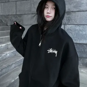 Designer Stussy Jackets Blue Cotton Xinjiang Ribbed Fabric Spring