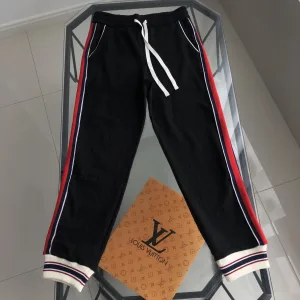 Super Clone Gucci Sweatpants Black Cotton Pure Embroidery