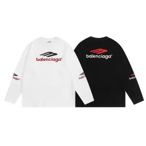 AAA Balenciaga Long Sleeves Red Silk Embroidery