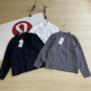 Super Clone Lululemon Coat Red Cotton Piqu Unrestricted Movement High-Density Fabric Simple And Elegant Patch Zippered Pocket
