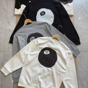 Luxury Stussy Long-Sleeved Ash Cotton Spring Autumn Winter Crisp Silhouette