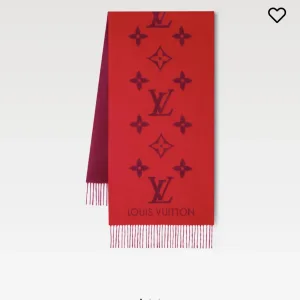 Super Clone Louis Vuitton Scarf Red Cashmere Autumn Winter And