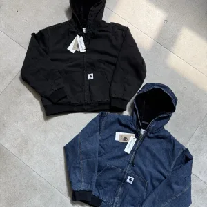 Designer Carhartt Outerwear Blue Cotton Wool Lambswool Fleece Denim Easy To Match Autumn Winter Patch