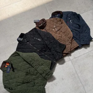 Luxury Ralph Lauren Outerwear Green Cotton Thin Corduroy Autumn Winter Embroidery