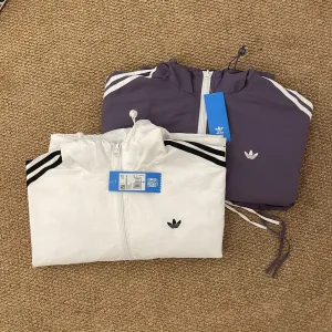 High Quality Adidas T-Shirts Purple Down Nylon Woven Fabric Adjustable Drawstring Embroidery Side Pockets