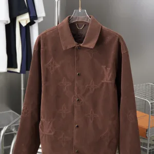 Super Clone High Quality Louis Vuitton Long-Sleeved Shirts Red Velvet Embroidery