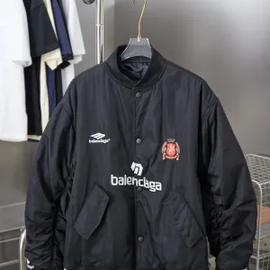 Reps AAA Balenciaga Jacket Red Nylon Fabric Embroidery