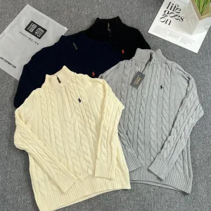 High Quality Ralph Lauren Sweater Red Simple And Versatile Easy To Match Winter