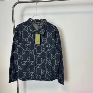 Reps Gucci Coat Red Jacquard Denim Pattern