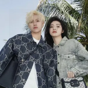 Designer High Quality Gucci Coat Red Jacquard Denim Pattern