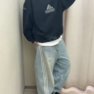 AAA Adidas Jeans Blue Cotton Pure Denim