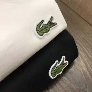 High Quality Lacoste Long-Sleeved T-Shirt Red Cotton Straight Shoulders