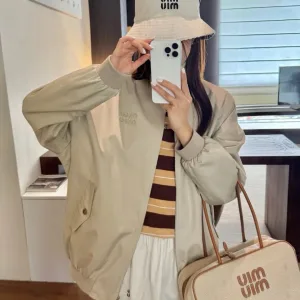 Reps Super Clone Miu Coat Red Embroidery
