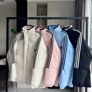 Reps Adidas Cotton-Padded Coat Red Cotton Strict Quality Control Winter