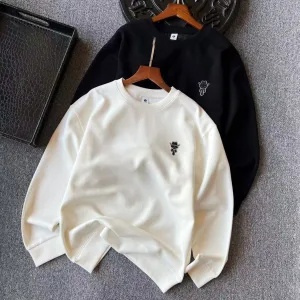 AAA Fendi Sweatshirt Red Cotton Silk Milk Honeycomb Weave Simple Design White