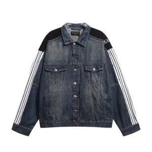 Designer Reps Balenciaga Outerwear Red Silk Denim
