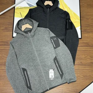 Designer Archaeopteryx Coat Red Wool Cashmere Adhesive Fleece Outdoor Functionality Autumn Winter And Patch