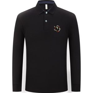 Designer Aaa Dior Cotton Long-Sleeved Polo Shirt For Autumn